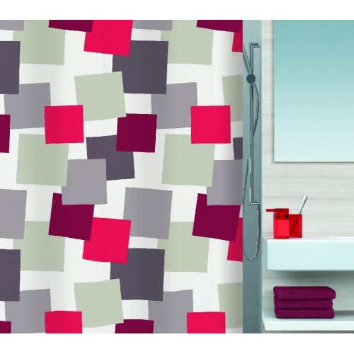 SPIRELLA PATCH TAUPE Sprchový závěs 180 x 200 cm red 1015183 SPIRELLA PATCH TAUPE Sprchový závěs 180 x 200 cm red 1015183