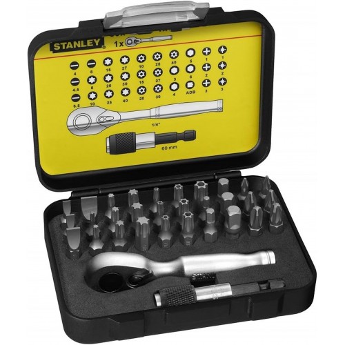 STANLEY 1-13-904 1/4" 32dílná sada bitů s mini ráčnou Expert STANLEY 1-13-904 1/4" 32dílná sada bitů s mini ráčnou Expert