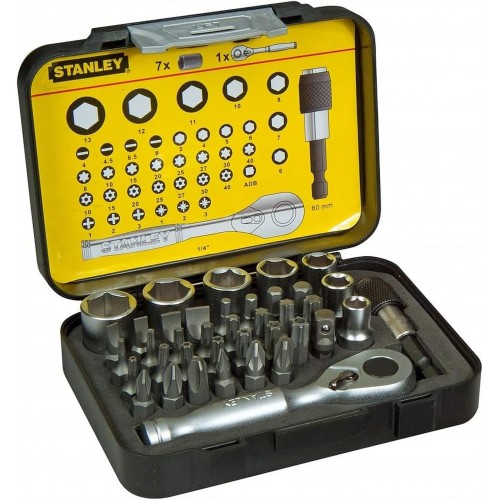 STANLEY 1-13-906 1/4" 40dílná sada bitů s ráčnou Expert STANLEY 1-13-906 1/4" 40dílná sada bitů s ráčnou Expert