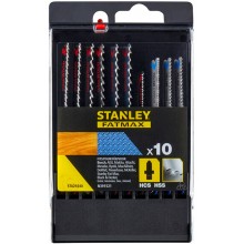 STANLEY STA29240 10dílná sada pilových listů HCS-HSS do dřeva a kovu, uchycení "T"