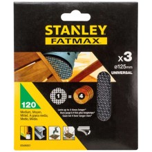 STANLEY STA39257 Brusné mřížky pro excentrickou brusku 125mm, P120, 3ks