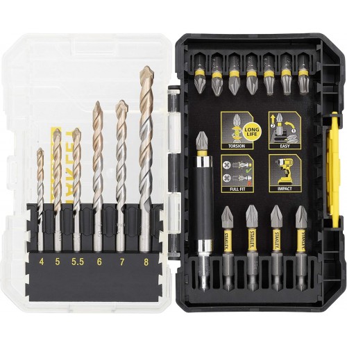 STANLEY STA88552 FatMax 19dílná sada přesných vrtáků do zdiva a bitů STANLEY STA88552 FatMax 19dílná sada přesných vrtáků do zdiva a bitů