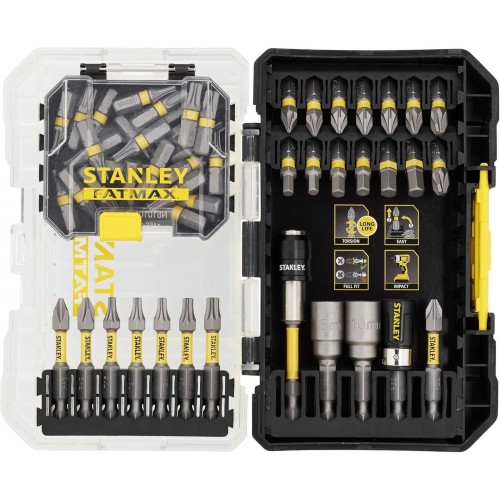 STANLEY STA88559 FatMax 55dílná sada 25 a 50mm bitů STANLEY STA88559 FatMax 55dílná sada 25 a 50mm bitů