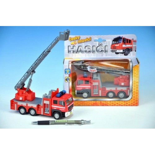 Auto hasiči, kov, 17cm, česky mluvící,na baterie, se zvukem 00065711