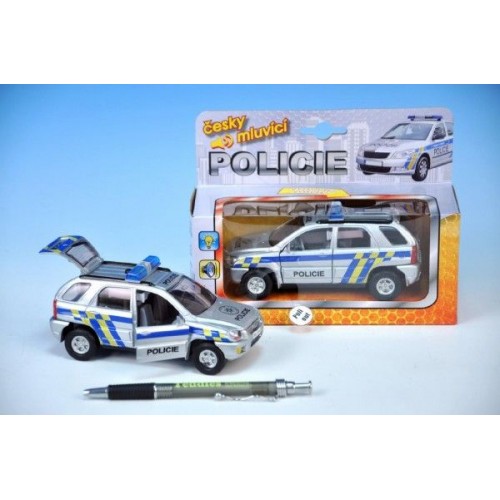 Auto policie, kov, 13cm, česky mluvící, na baterie, se světlem 00065713 Auto policie, kov, 13cm, česky mluvící, na baterie, se světlem 00065713