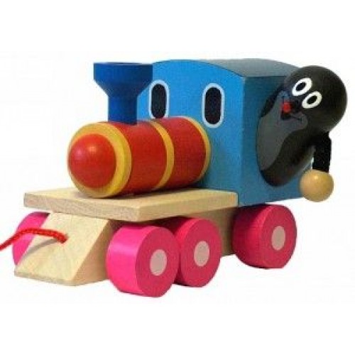 Krtek a mašinka/vlak dřevo 12cm tahací 33012810 Krtek a mašinka/vlak dřevo 12cm tahací 33012810