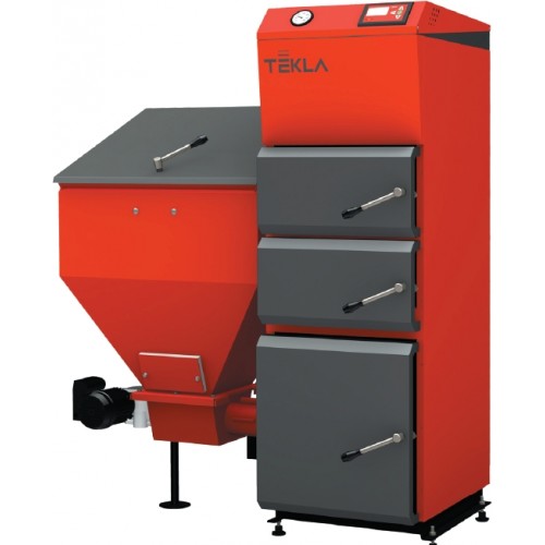TEKLA Draco DUO 75 kW Automatický ocelový kotel, násypka vlevo