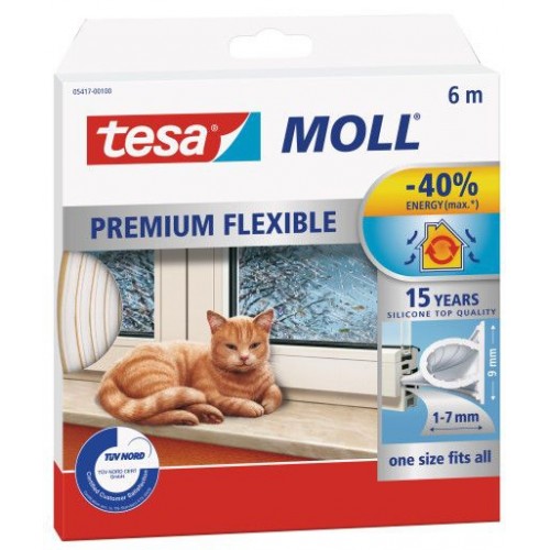 TESA MOLL Silikonové samolepicí těsnění, 6m, bílé 05417-00100-01 TESA MOLL Silikonové samolepicí těsnění, 6m, bílé 05417-00100-01