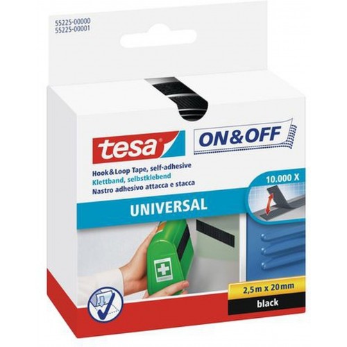 TESA Samolepicí suchý zip, černý, obě strany, 2,5 m x 20 mm 55225-00000-02 TESA Samolepicí suchý zip, černý, obě strany, 2,5 m x 20 mm 55225-00000-02