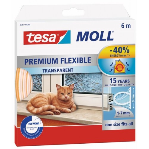 TESA MOLL Silikonové samolepicí těsnění, 6m, transparentní 05417-00200-02 TESA MOLL Silikonové samolepicí těsnění, 6m, transparentní 05417-00200-02