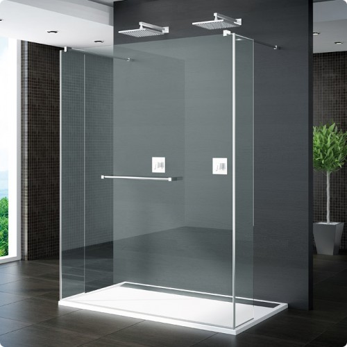 RONAL TRIO Pur samostatná rovnoběžná stěna + 2 krátké, <2m, chrom/durlux TRIOSM21022