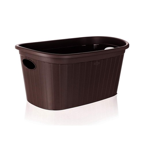 VETRO-PLUS RATTAN Koš na čisté prádlo 58x38x28cm 35 l, tmavě hnědý 55PRO175C