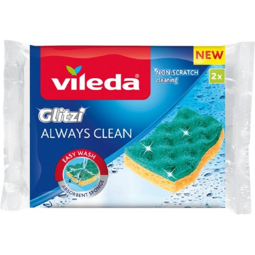 VILEDA Glitzi Always Clean viskózní houbička 2ks 168528 VILEDA Glitzi Always Clean viskózní houbička 2ks 168528