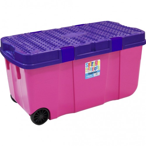 WHAM 15250 box s víkem a kolečky 100l růžová 42000576 WHAM 15250 box s víkem a kolečky 100l růžová 42000576