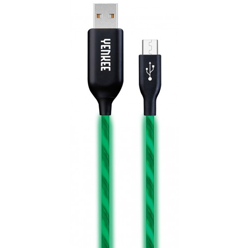 YENKEE YCU 231 GN LED Micro USB kabel 35052176 YENKEE YCU 231 GN LED Micro USB kabel 35052176