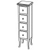 SAPHO RETRO 1694 skříňka 35x119x33cm, starobílá