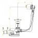 ALCAPLAST Sifon vanový automat komplet kov (délka 100 cm) A550K100