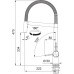 FRANKE FN 3407.901 ACTIVE SEMI PRO Baterie černá matná, sprcha/proud 115.0653.409