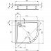 IDEAL Standard ULTRA Flat čtvrtkruhová sprchová vanička 90 cm, Ideal Grip K5176YK