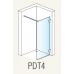 RONAL PDT4 Pur samostatná stěna L-kování, 30-100cm, vpravo, chrom/mastercarré PDT4DSM11030