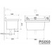 AQUALINE Závěsná výlevka 50x34cm, plast, bílá PI5050