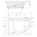 POLYSAN TANDEM L asymetrická vana 170x130x50cm, bílá 06611