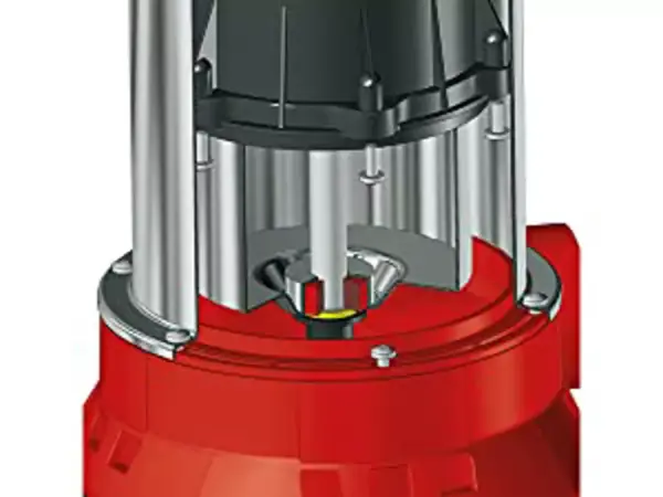Otevřená spodní část kalového čerpadla Einhell GE-DP 3925 ECO s viditelným mechanickým těsněním.