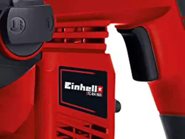 Detailní pohled na elektroniku regulace otáček s nastavovacím kolečkem na těle Einhell vrtacího kladiva TC-RH 900.