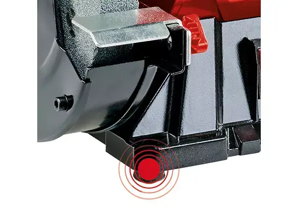 Protiskluzové gumové nožky na dvoukotoučové brusce Einhell TC-BG 200 L pro stabilní postavení.