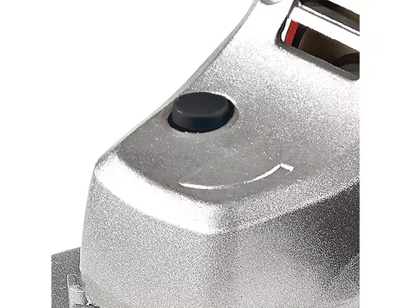 Detailní pohled na aretaci vřetena na hlavě úhlové brusky Einhell TC-AG 125.